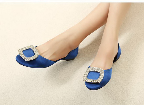 RV Shallow mouth Block heel Shoes Women--034